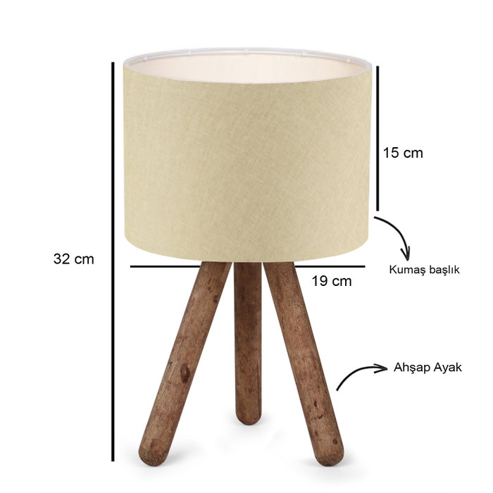 Opviq AYD-2940 Lámpara de mesa de madera Beige